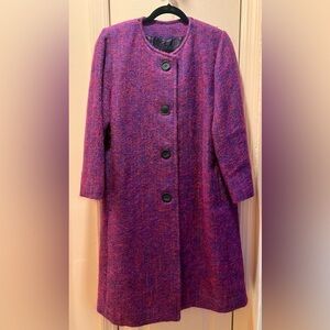 Women's Vintage Purple Wool Coat Size Small